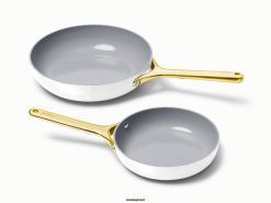 Caraway utensílios de cozinha branco dupla de frigideiras 026H16