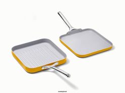 Caraway utensílios de cozinha calêndula dupla de panela quadrada 026H62