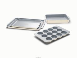Caraway utensílios de cozinha creme conjunto de assadeiras 026H106